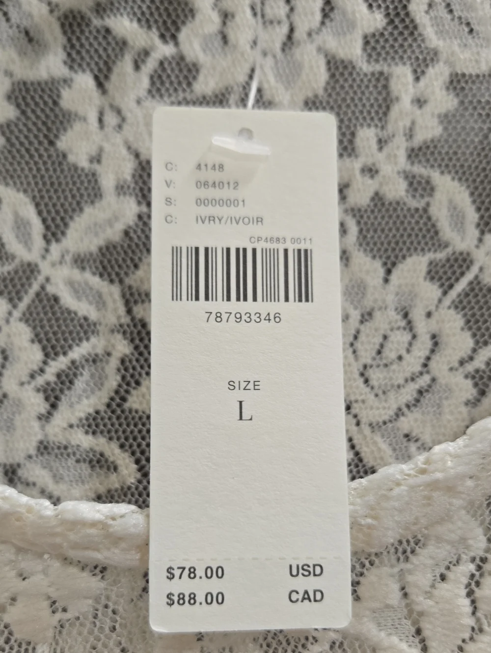 Anthropologie Lace-NWT- Scoop Neck Top-Size Large